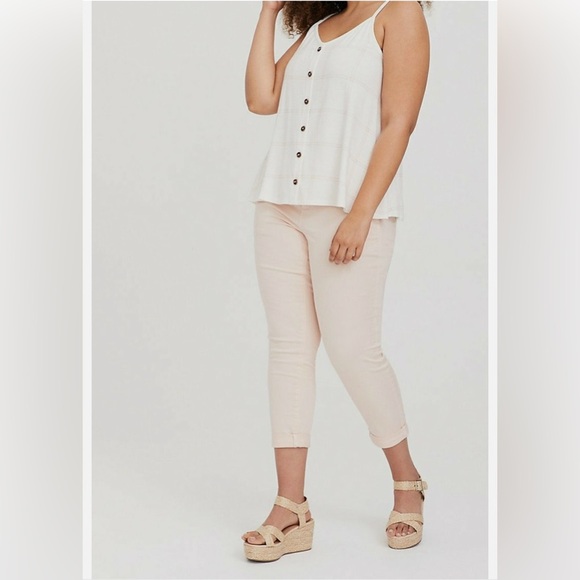 Torrid Super Soft Women’s
Button-Front Swing Cami Soft Pink/White-Size 5X - Picture 9 of 11